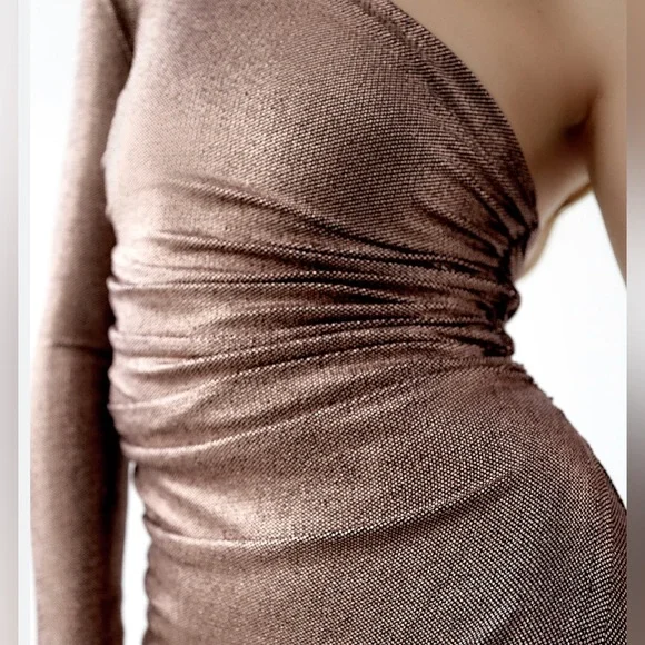 Zara metallic glitter off shoulder dress in size small - Picture 8 of 8